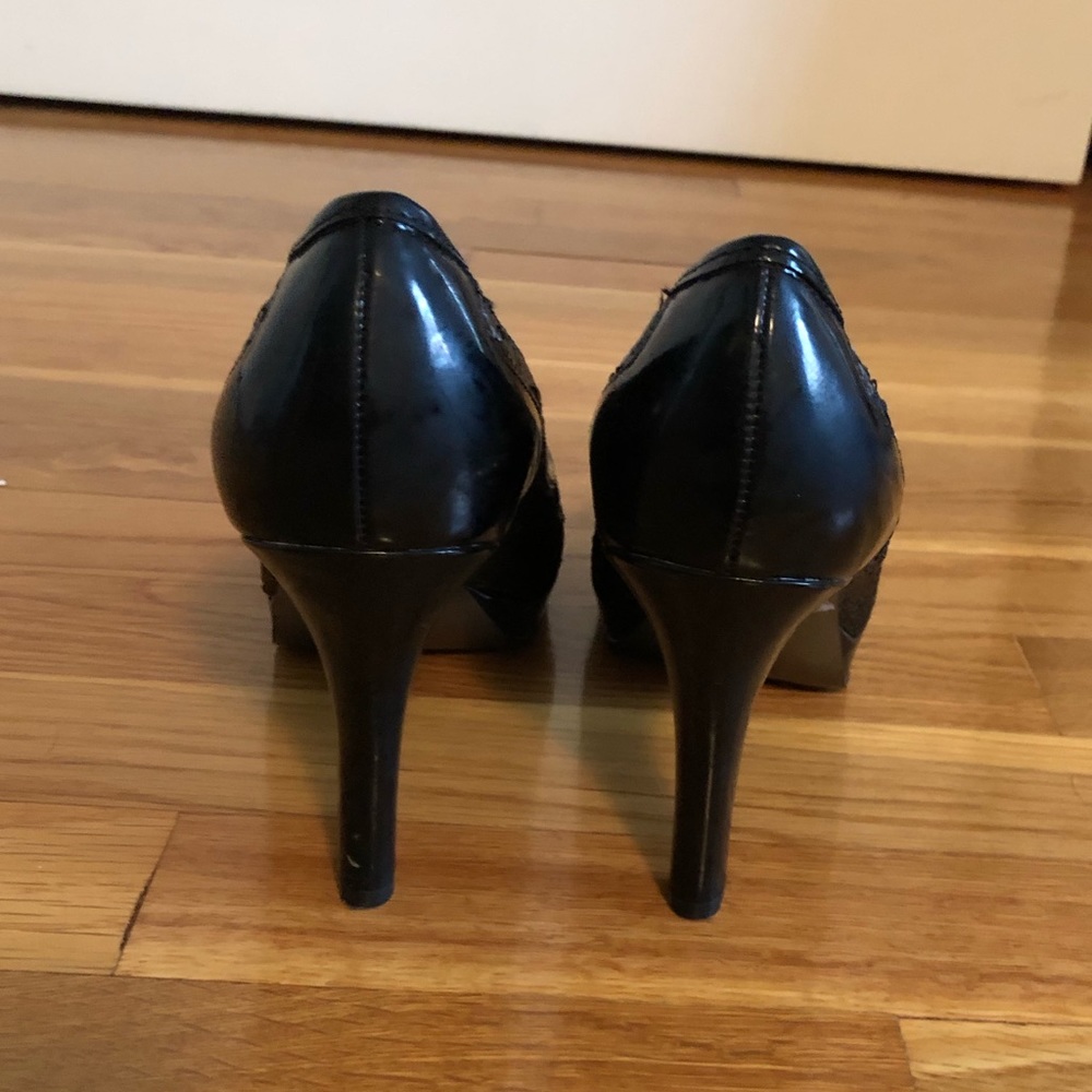 Tahari Black Sequin Cheryl Platform Heels - Picture 6 of 12